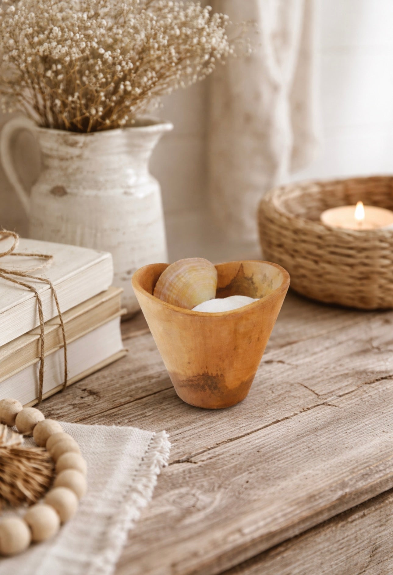 Small Teak Wood Dish – Handcrafted Natural Bowl for Jewelry, Potpourri, or Coastal Decor