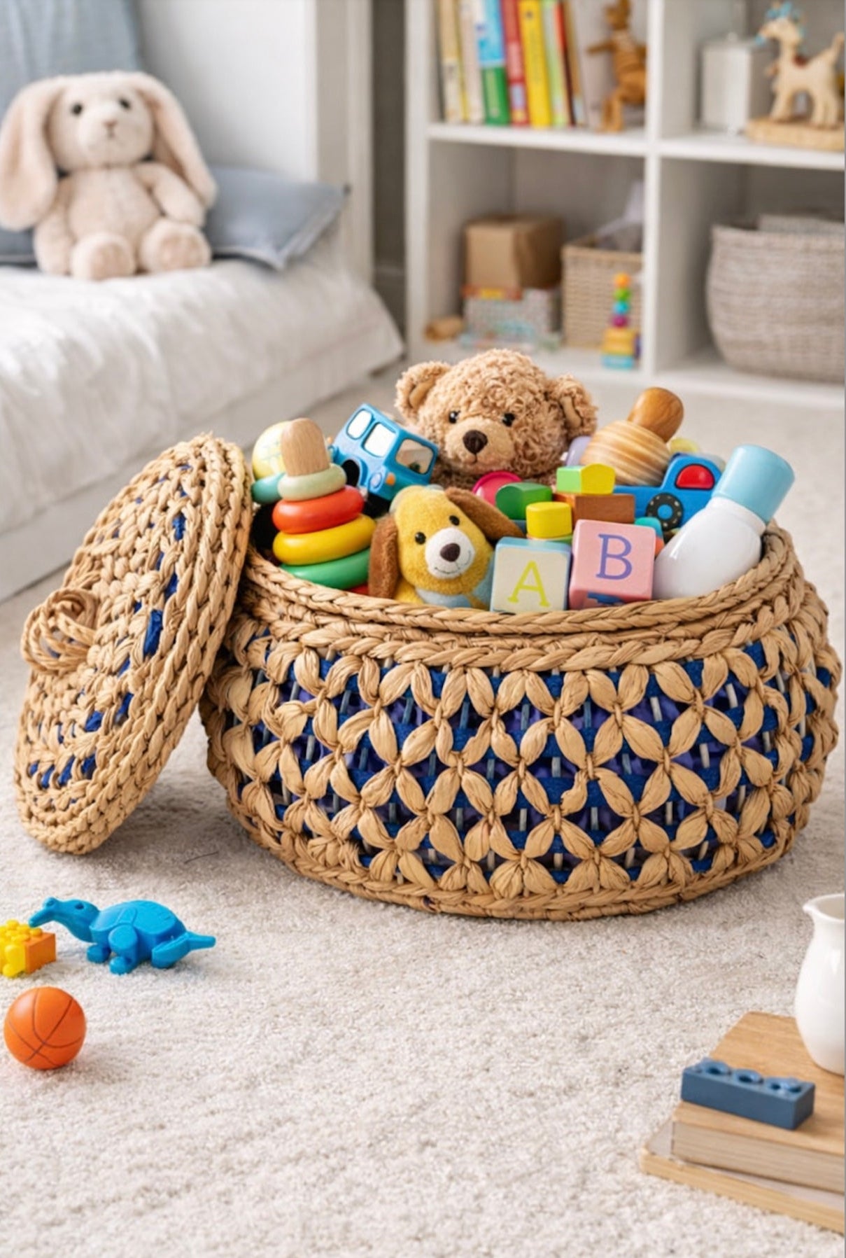 Handwoven Seagrass Baskets with Lids – Natural Storage Baskets (2 Sizes)