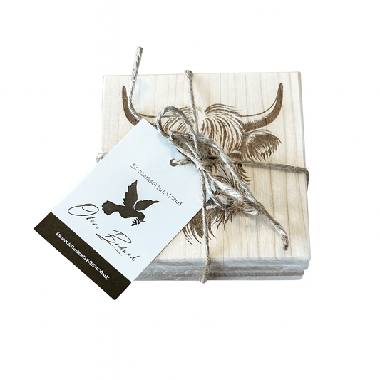 JANUARY SALE: 25% Off (Discount applied at checkout.) Handcrafted Laser-Engraved Wood Coaster Set - 4" square