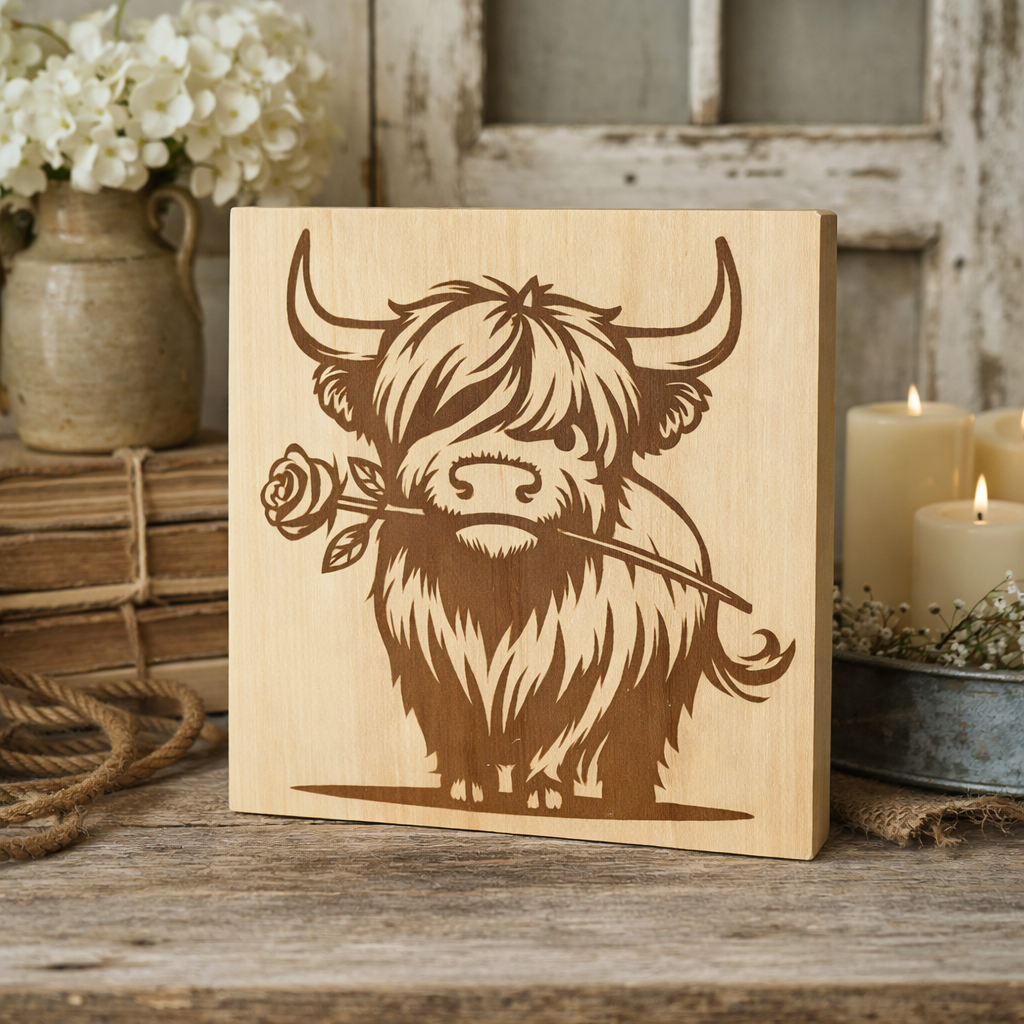 Engraved Maple Wood Art Block