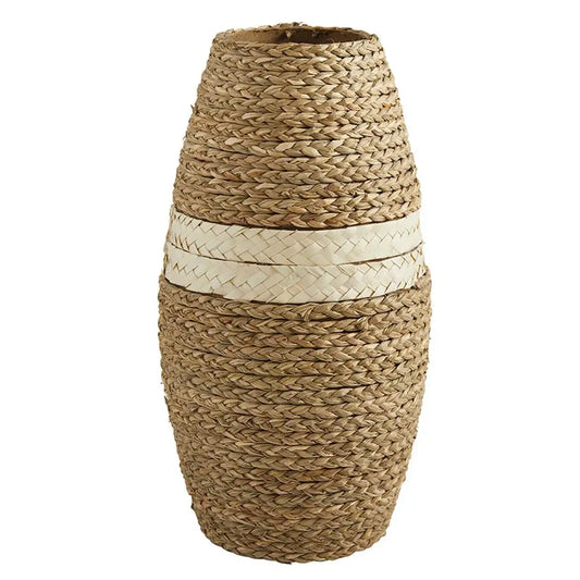 Handwoven Seagrass Vase – Tall Natural Woven Floor Vase for Coastal & Farmhouse Decor