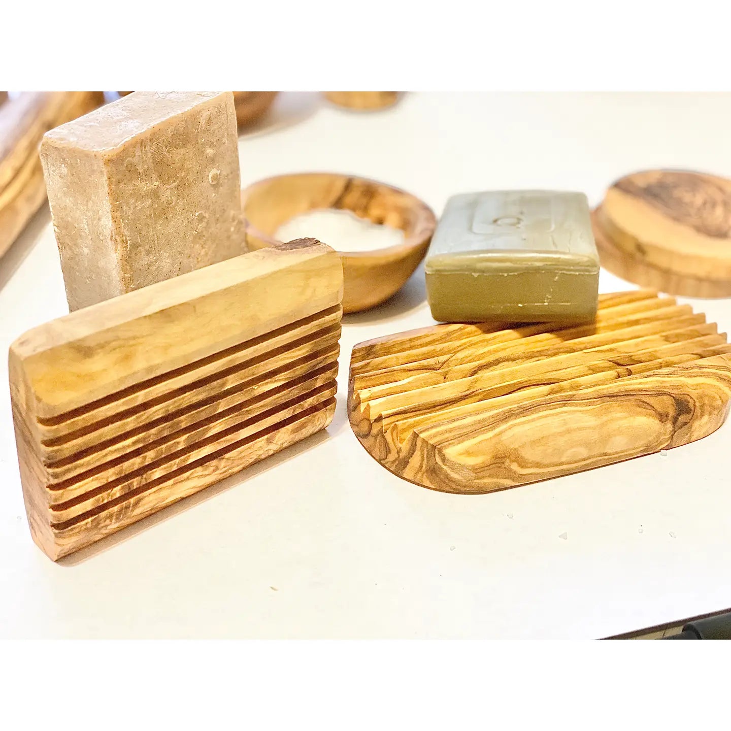 Olive Wood Soap Dish – Handcrafted Natural Drainage Tray