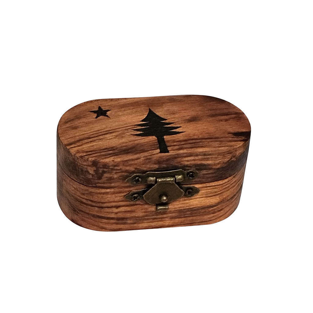 Wood Guitar Pick Box with 5 Wooden Picks – Handmade Guitar Accessory Gift