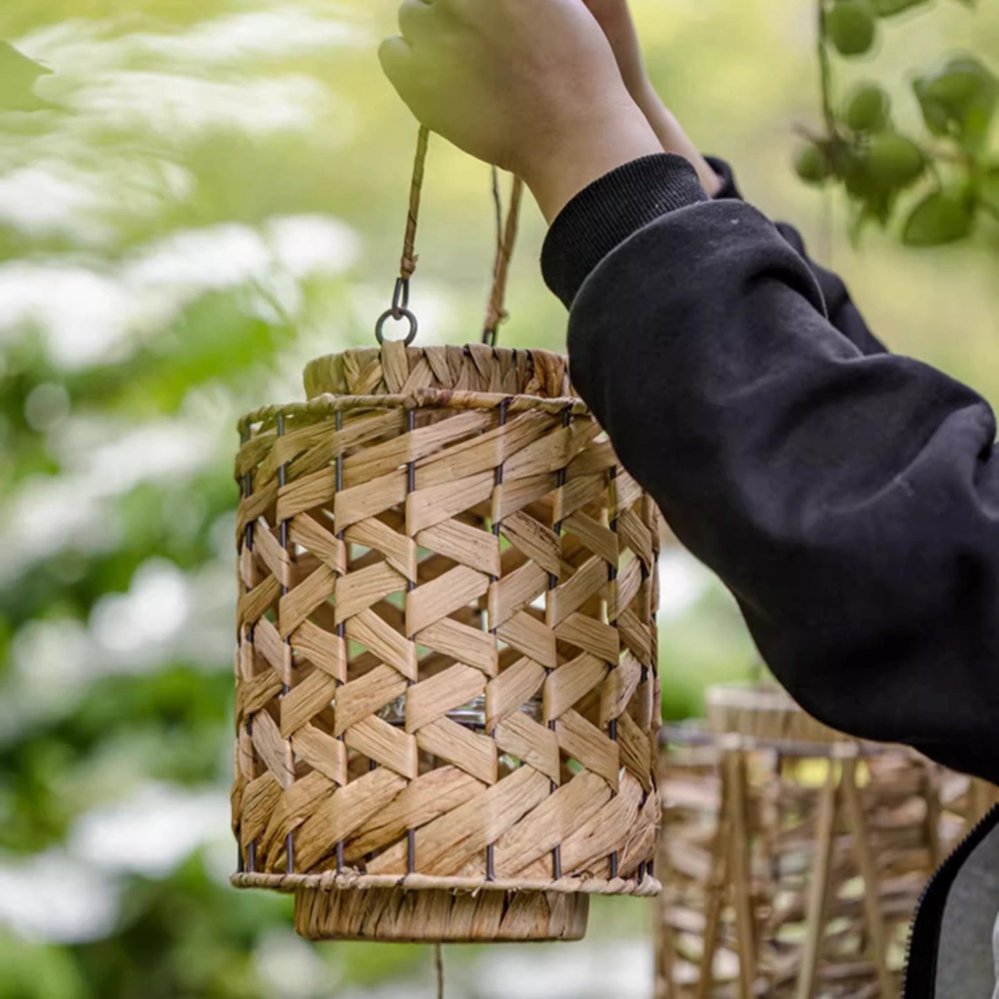 Rustic Seagrass Handwoven Candle Lantern